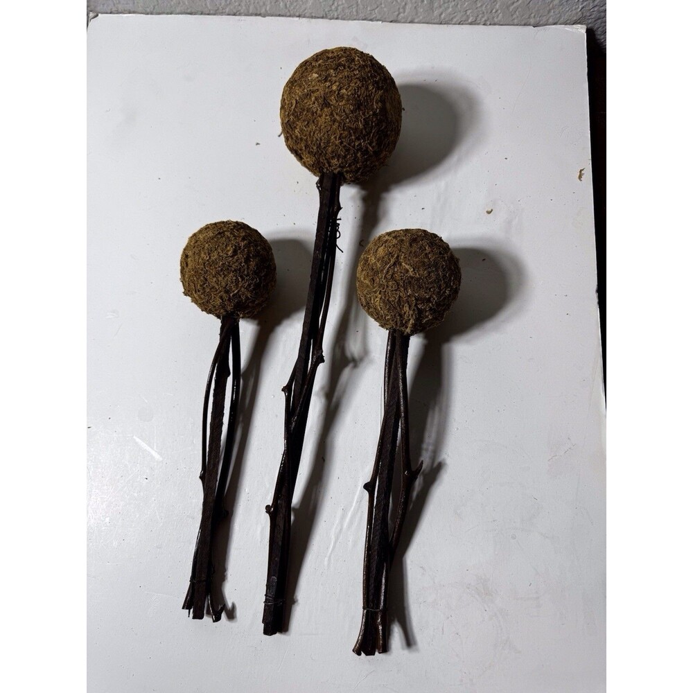 Floral Stems Dried Moss Ball 3 Piece Set